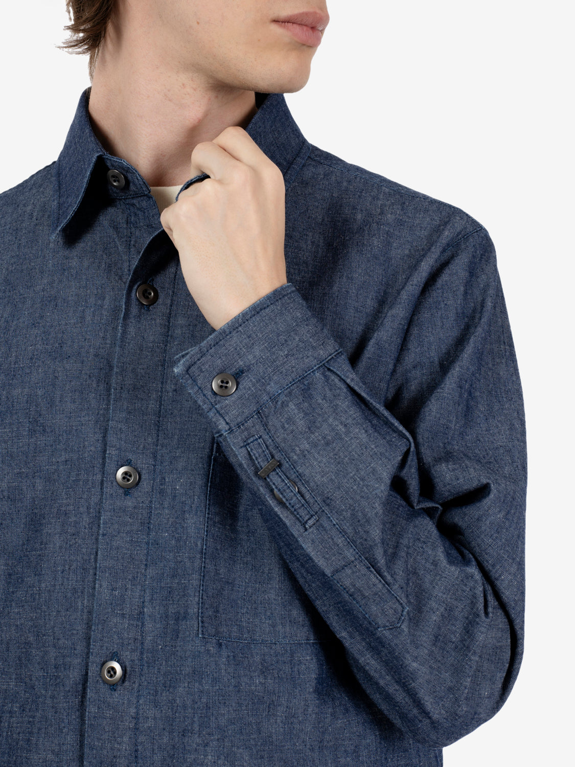 Blue denim overshirt
