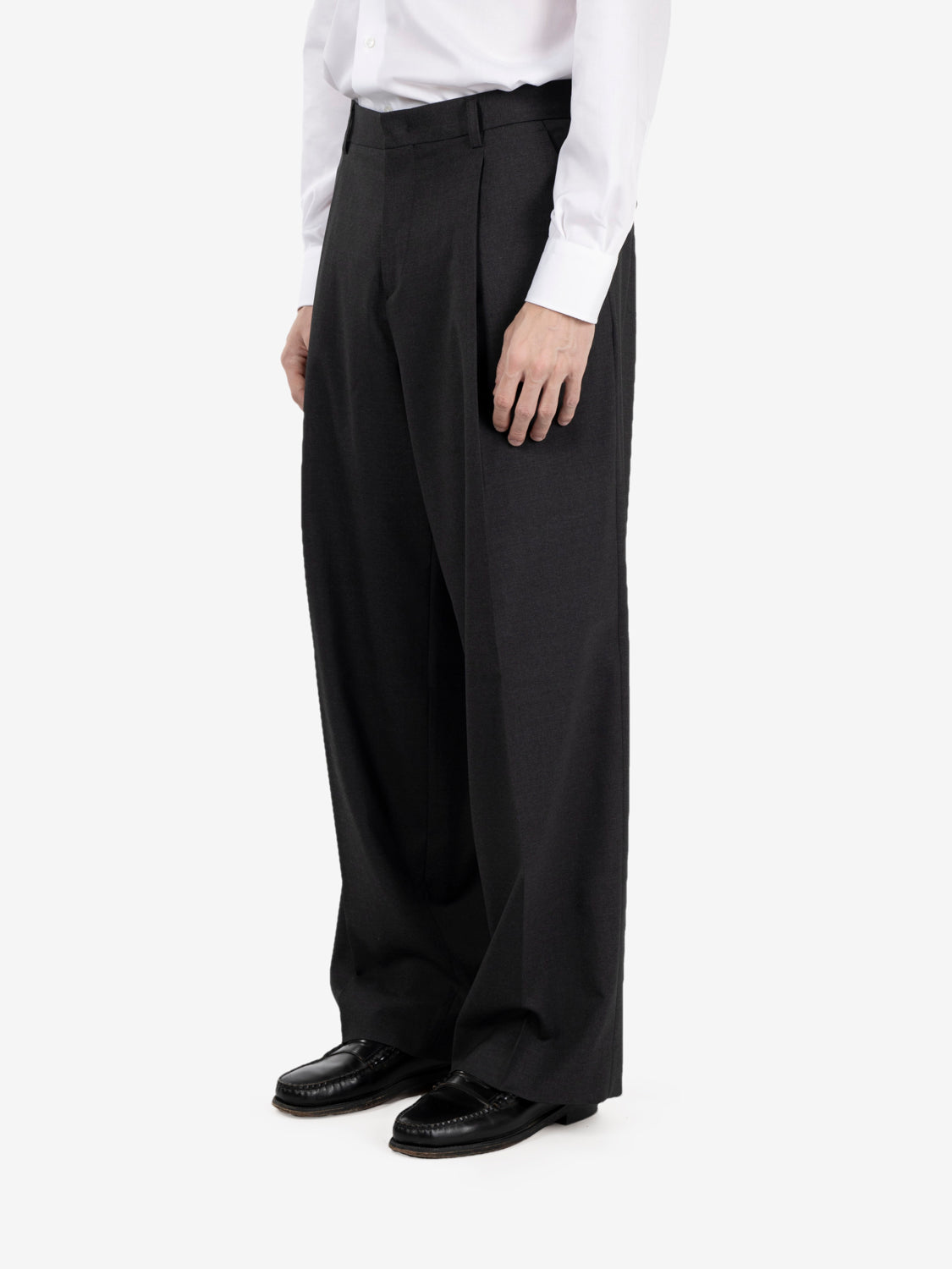 Pantalone ampio grigio scuro melange