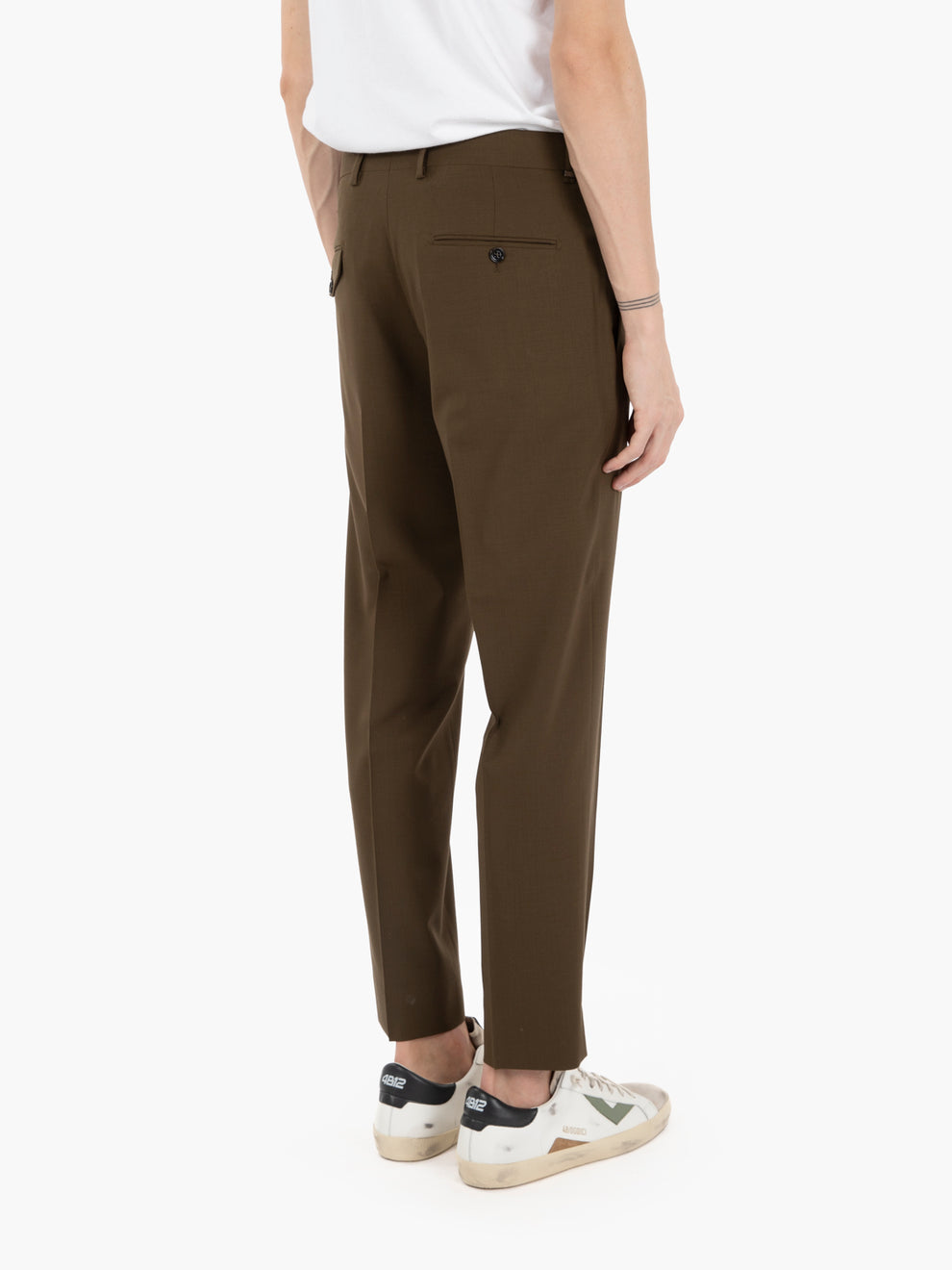 Pantaloni Edoardo fresco lana verde