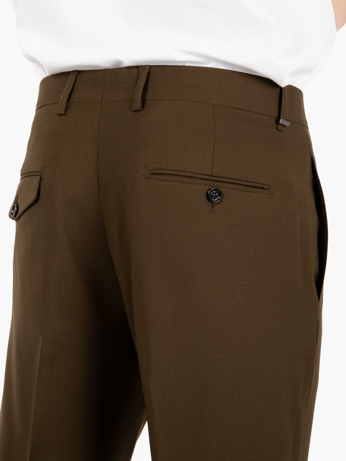 Pantaloni Edoardo fresco lana verde