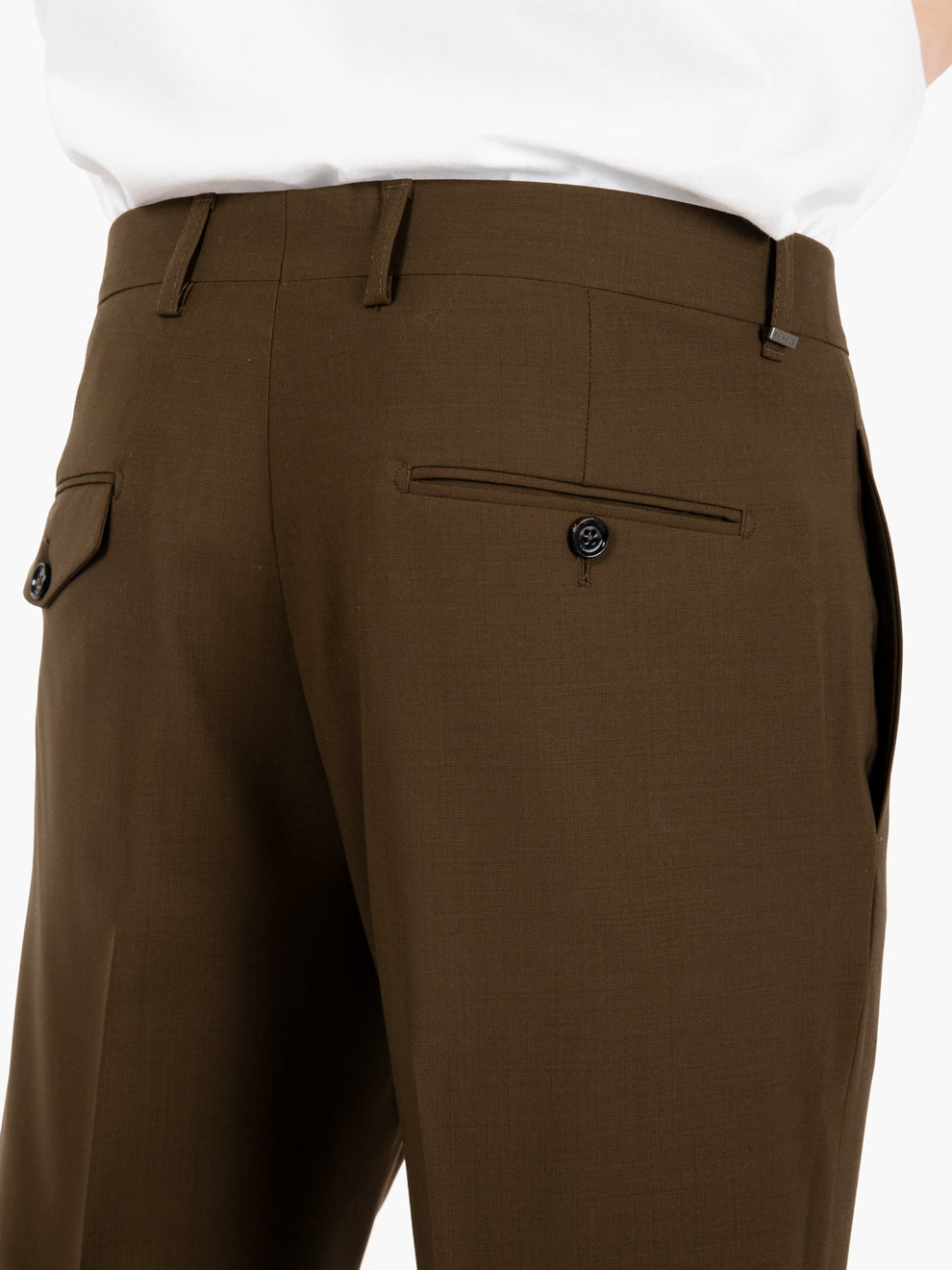 Pantaloni Edoardo fresco lana verde