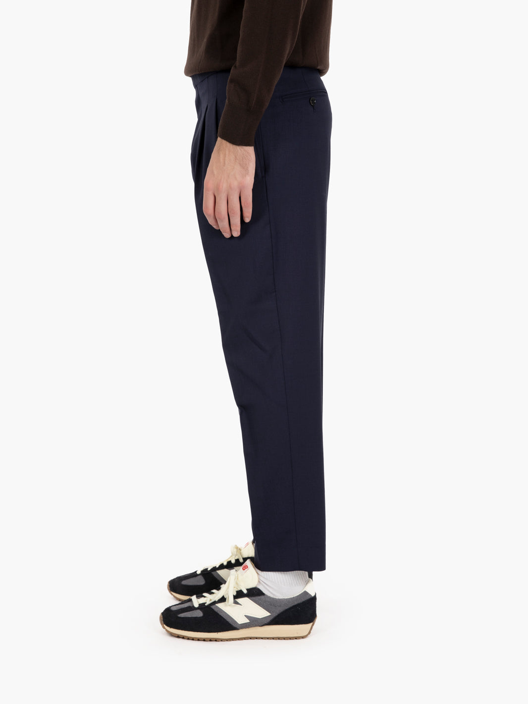 Pantaloni fresco lana blu