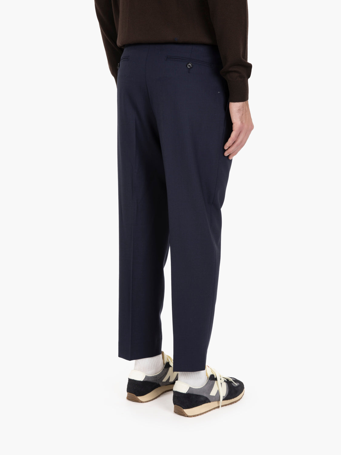 Pantaloni fresco lana blu