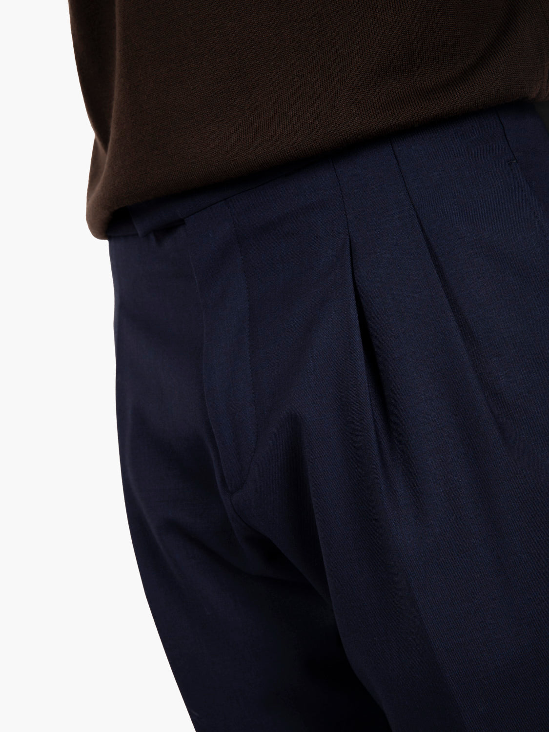 Pantaloni fresco lana blu