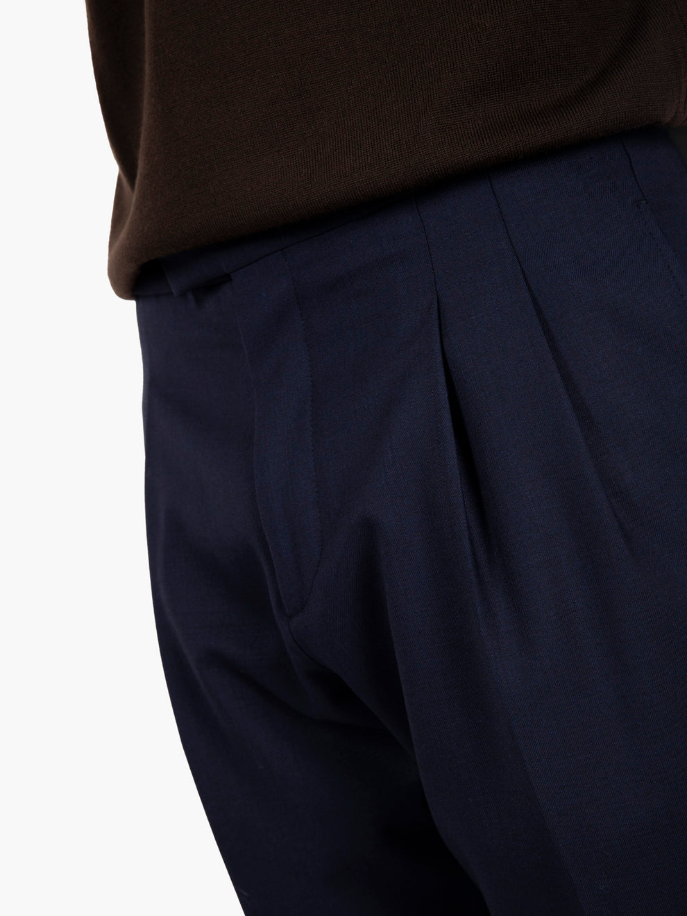 Pantaloni fresco lana blu