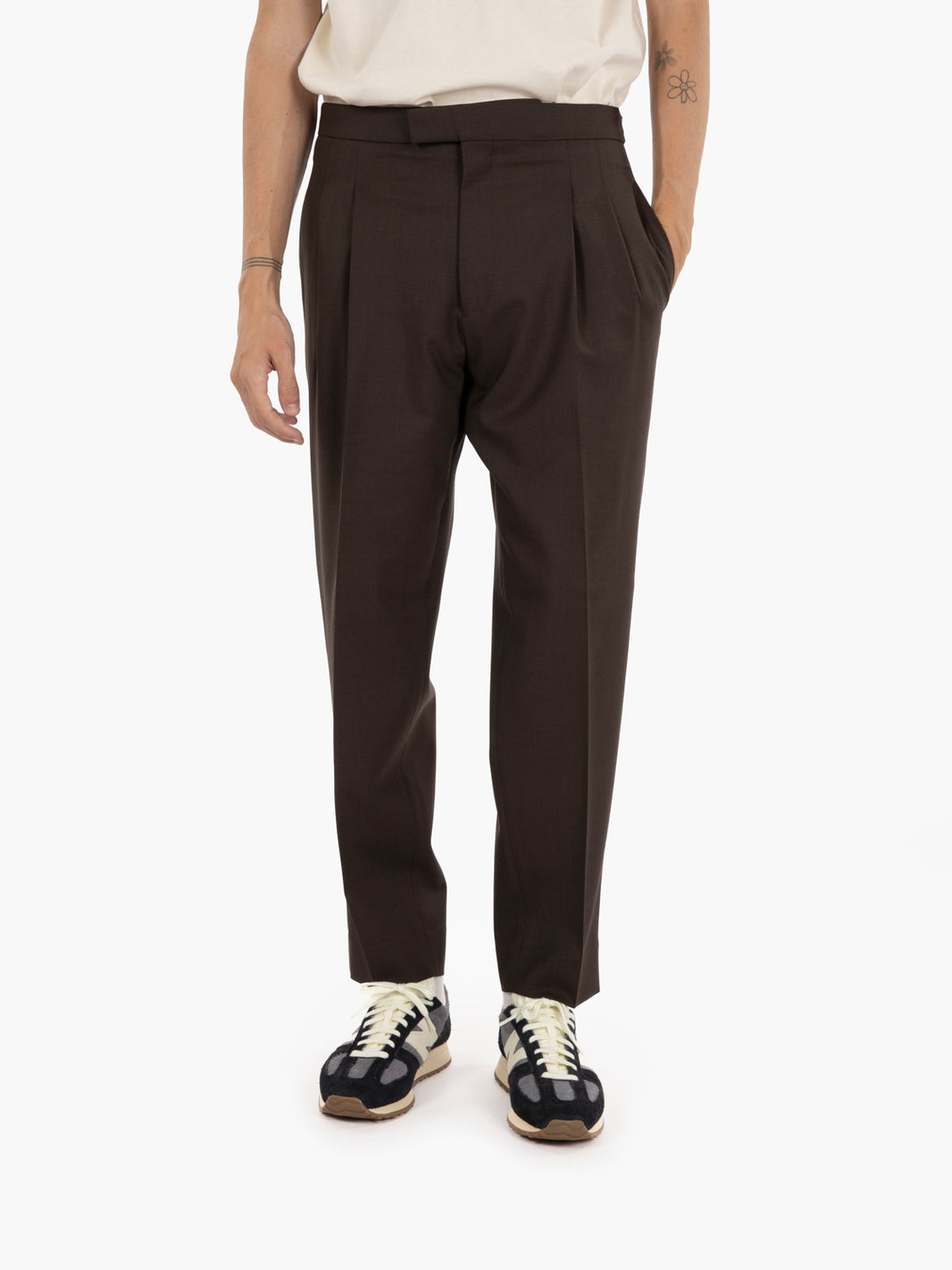 FRESH WOOL TROUSERS DARK BROWN 25W_ROY_GBC_MORO