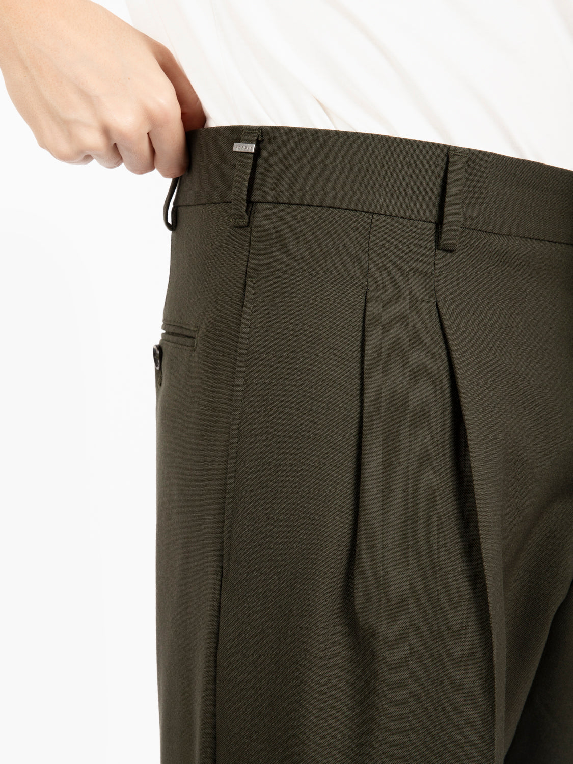 Pantaloni fresco lana verde