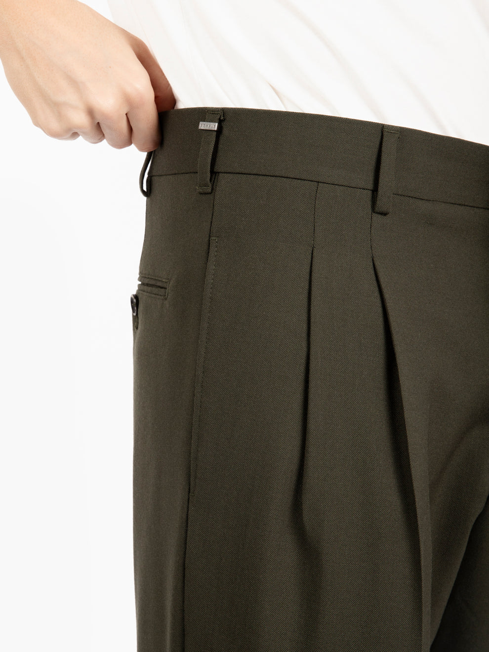 Pantaloni fresco lana verde
