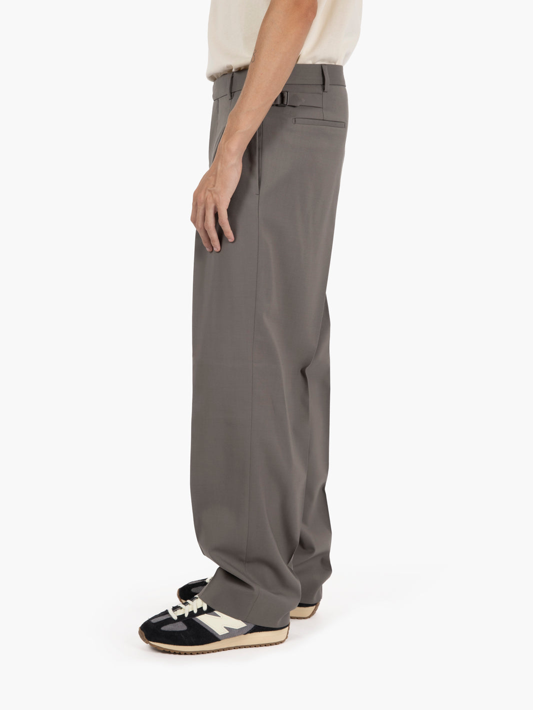 Mud wool blend trousers