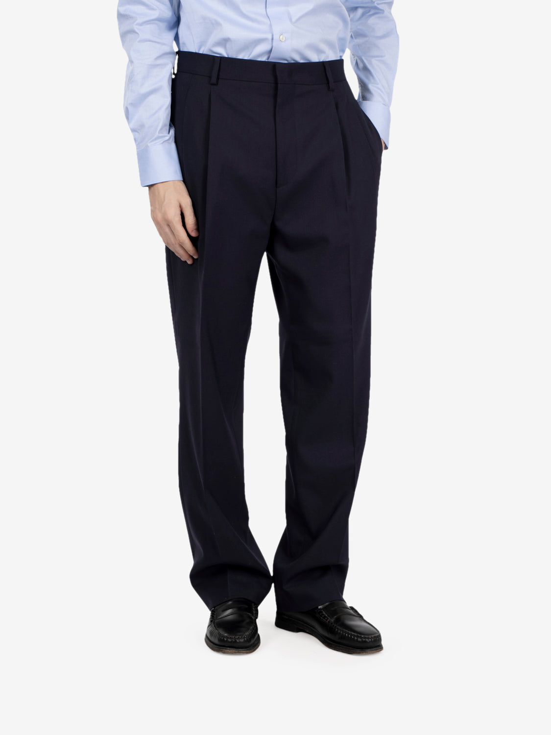 Matte blue trousers