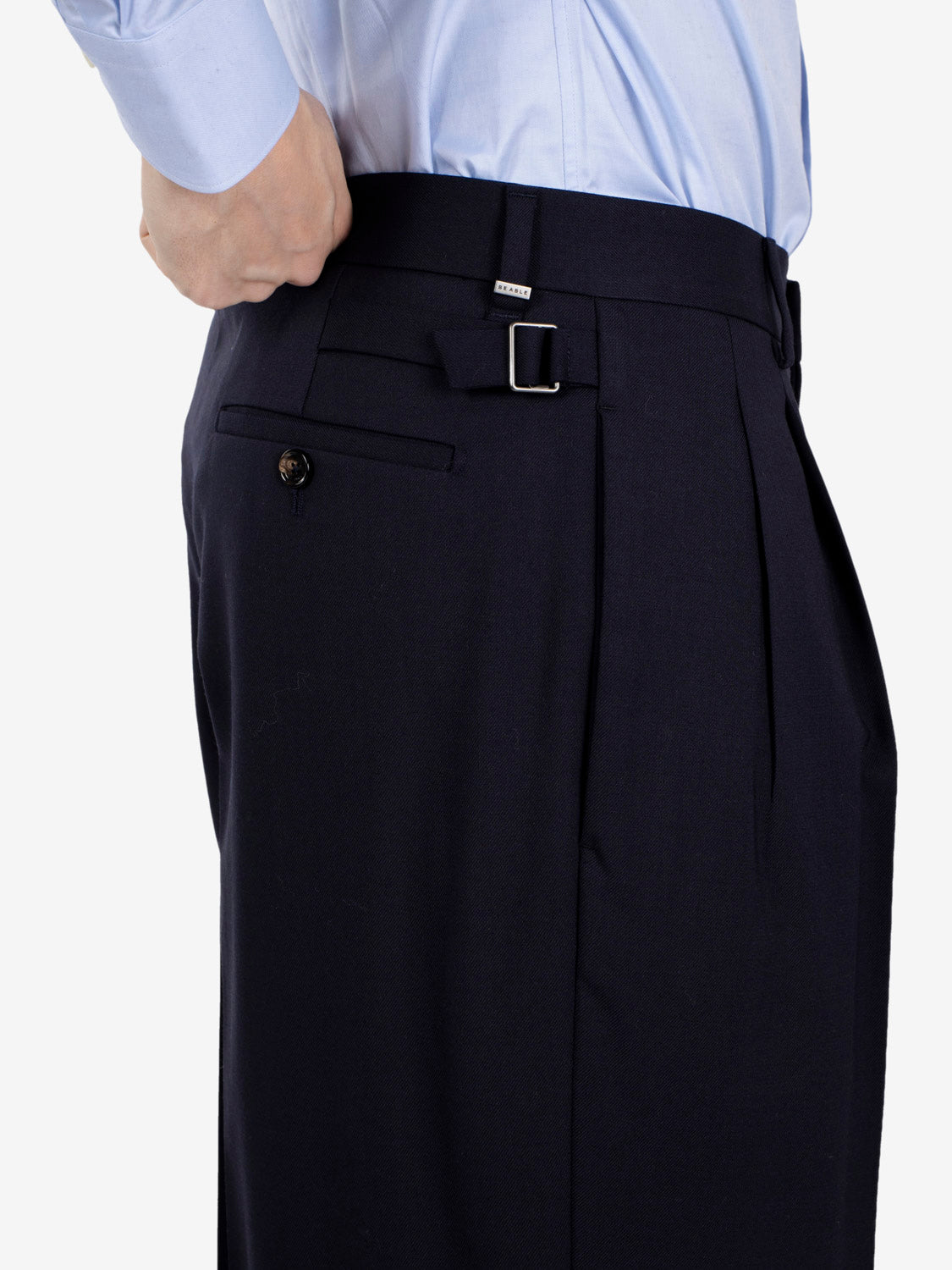 Matte blue trousers