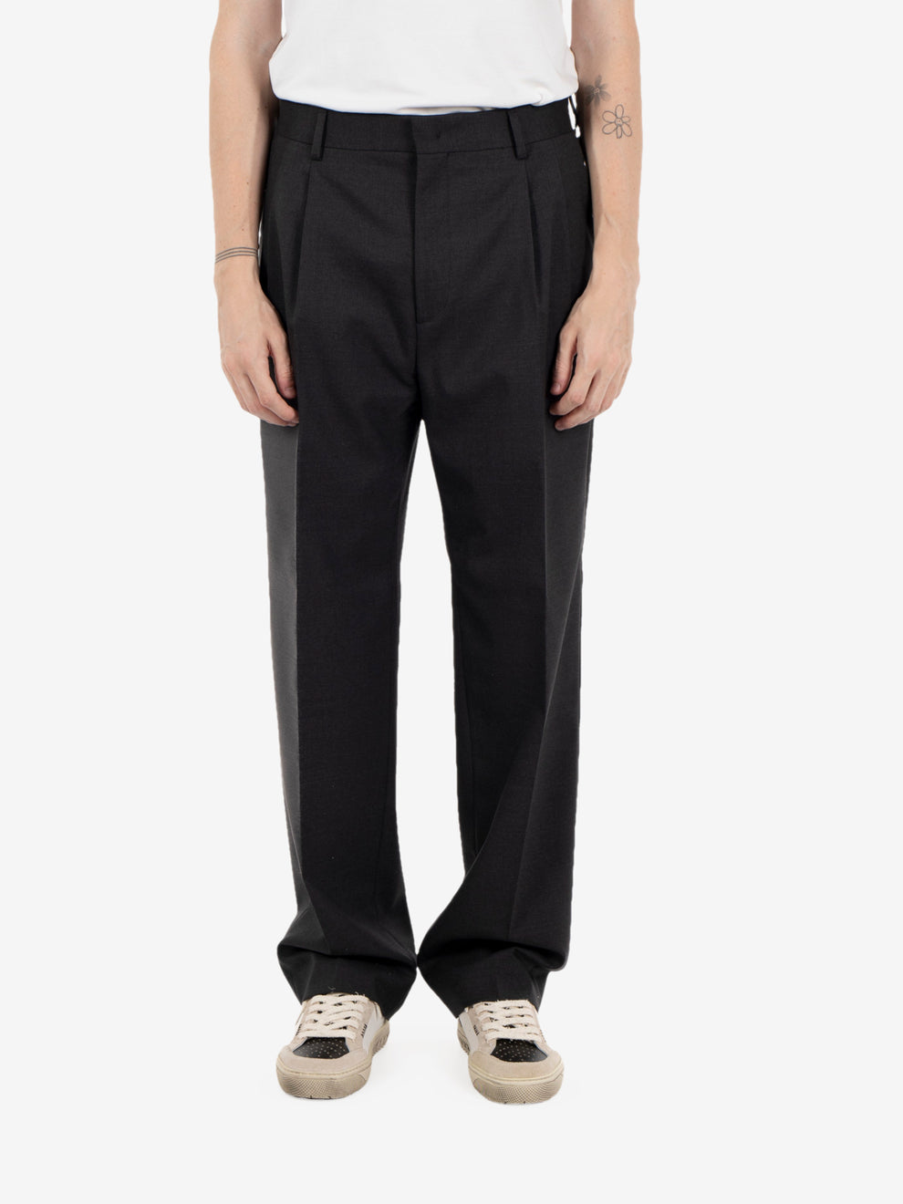 Pantaloni Mat grigio scuro melange