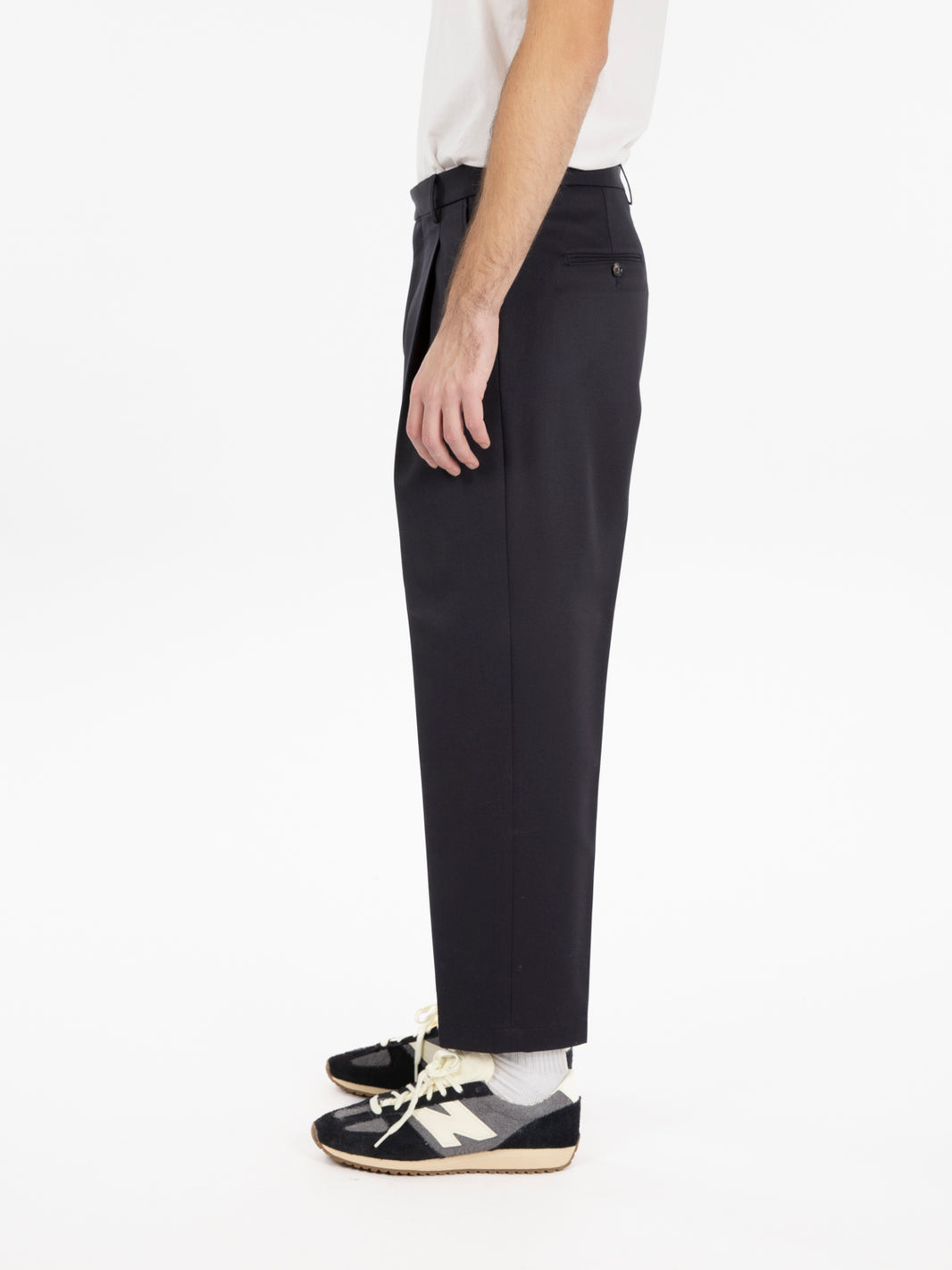 Pantaloni Raul in misto lana blu