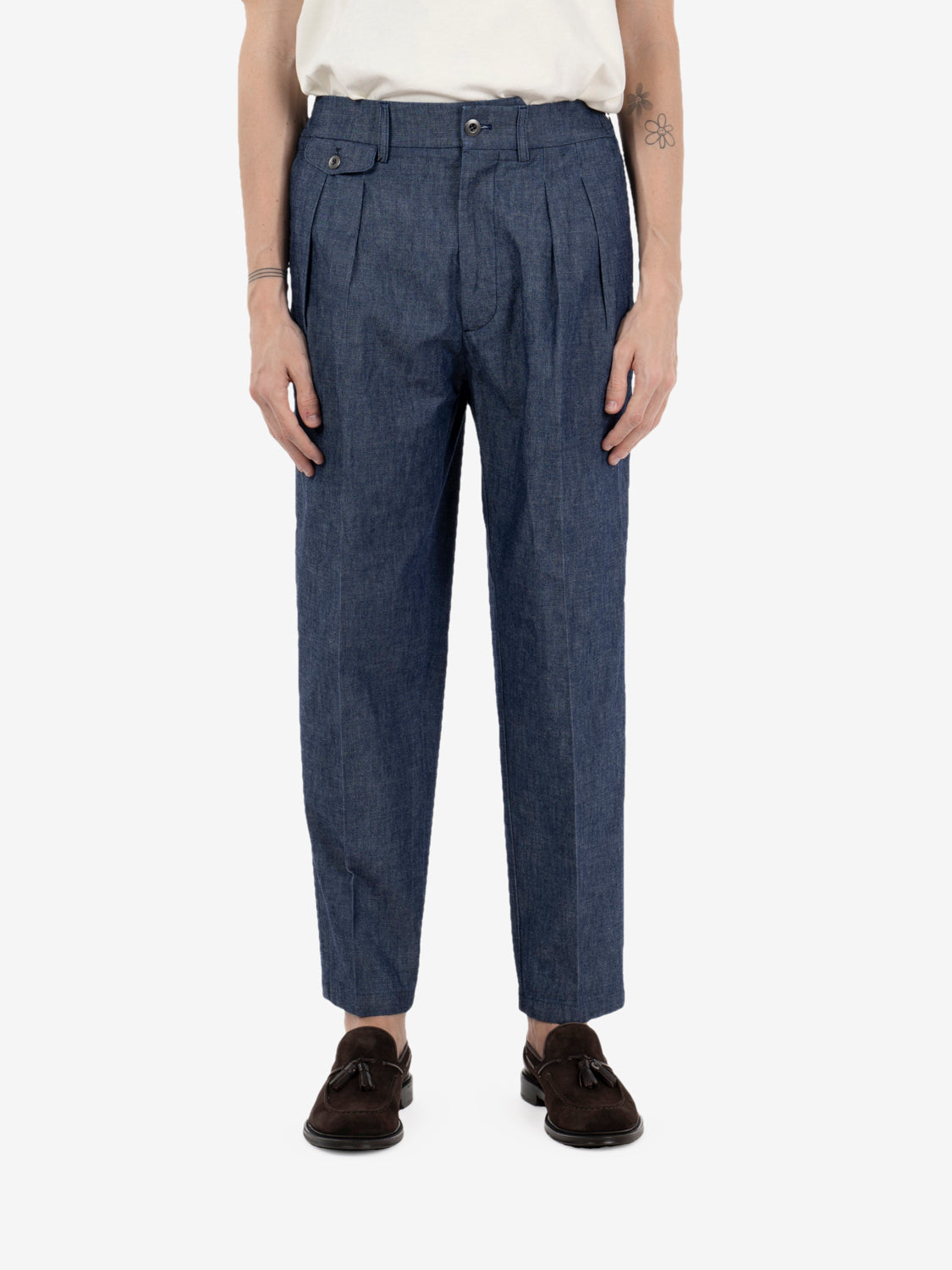 Pantaloni Sammy denim doppia pince blu