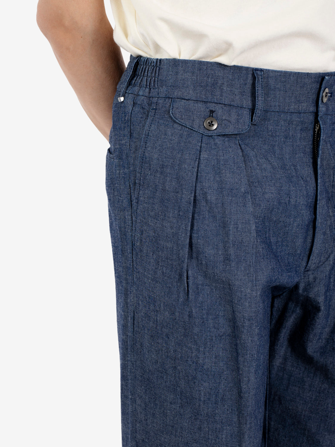 Pantaloni Sammy denim doppia pince blu