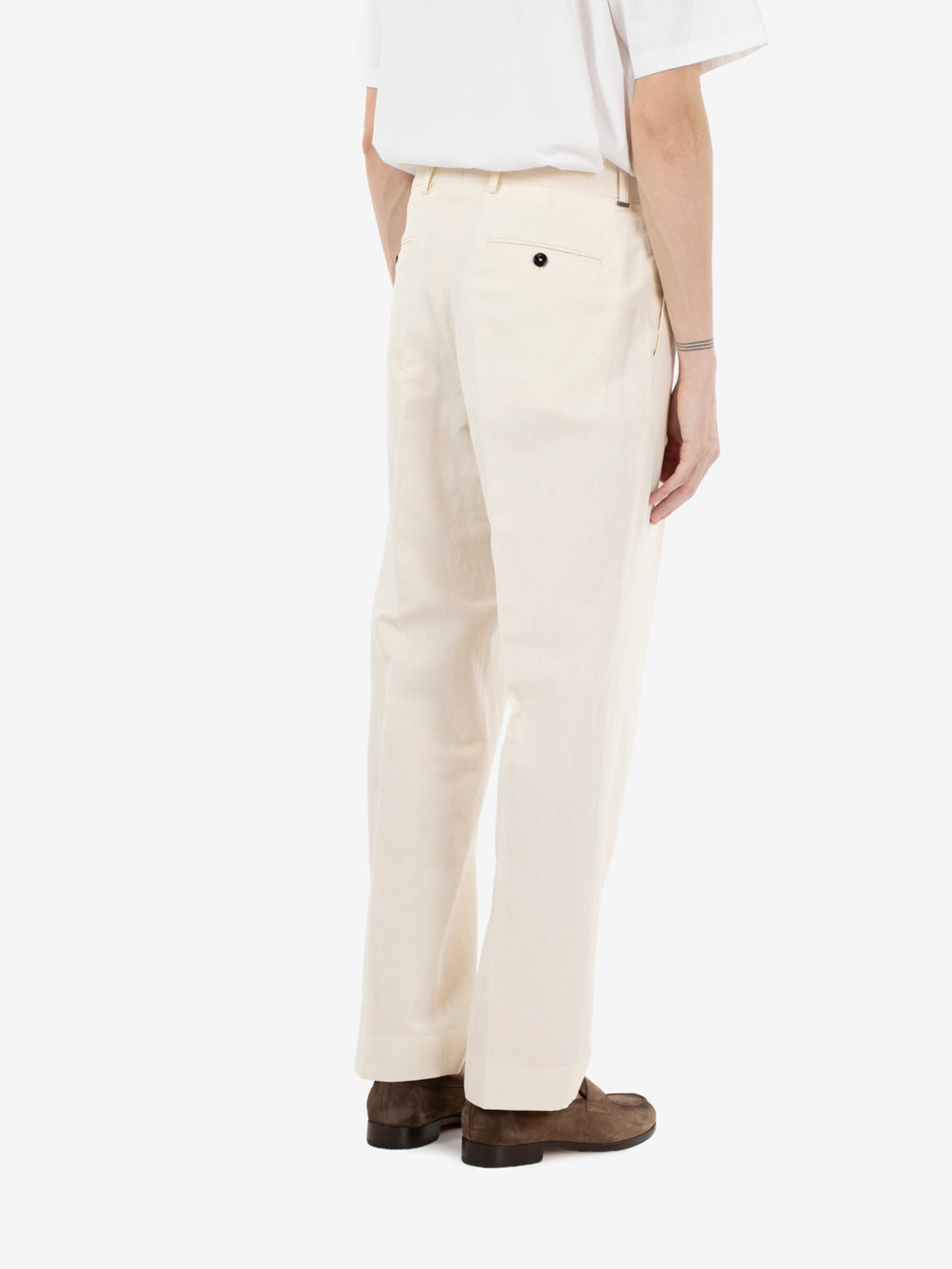 Pantaloni Sandy in lino bianco