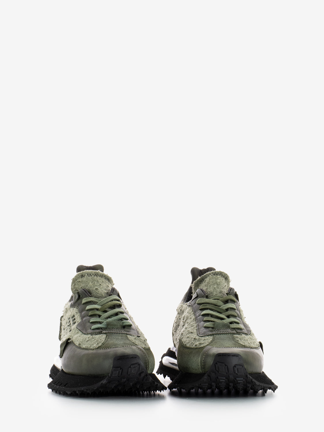 Space Race military green sneakers