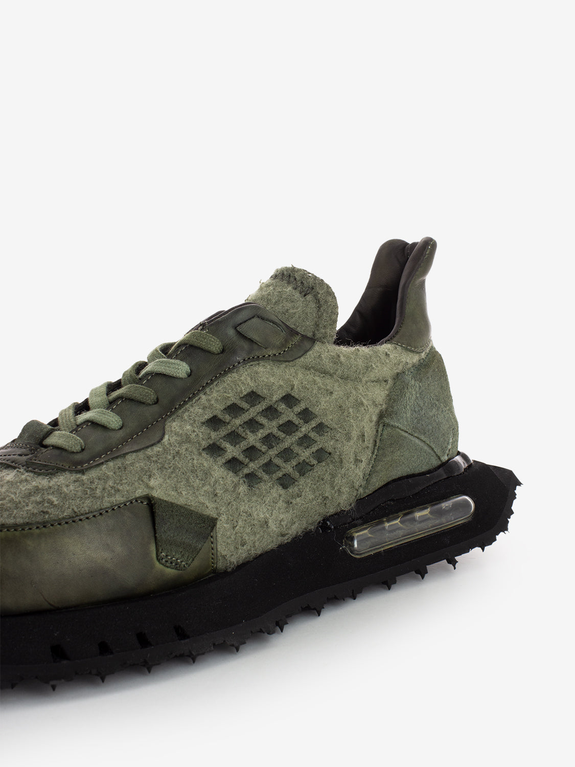 Space Race military green sneakers