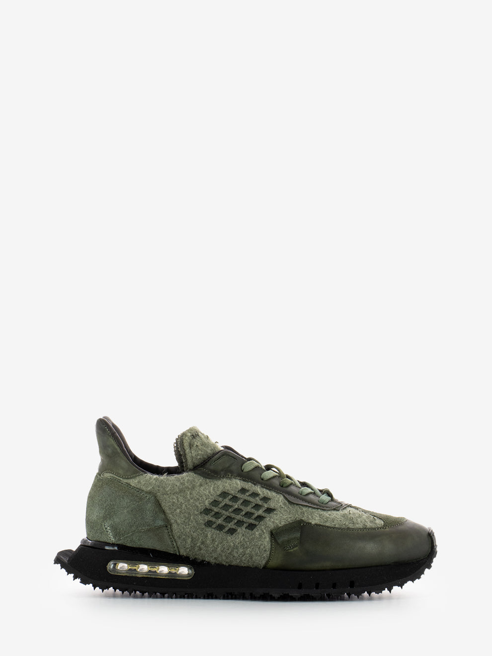 Space Race military green sneakers