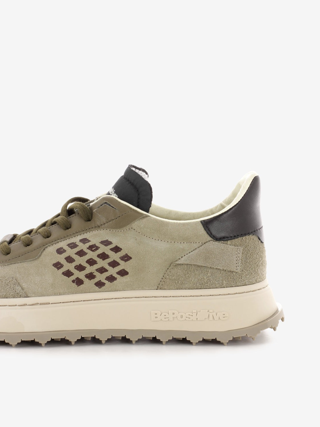 Sneakers Wing pelle e suede military / dark brown