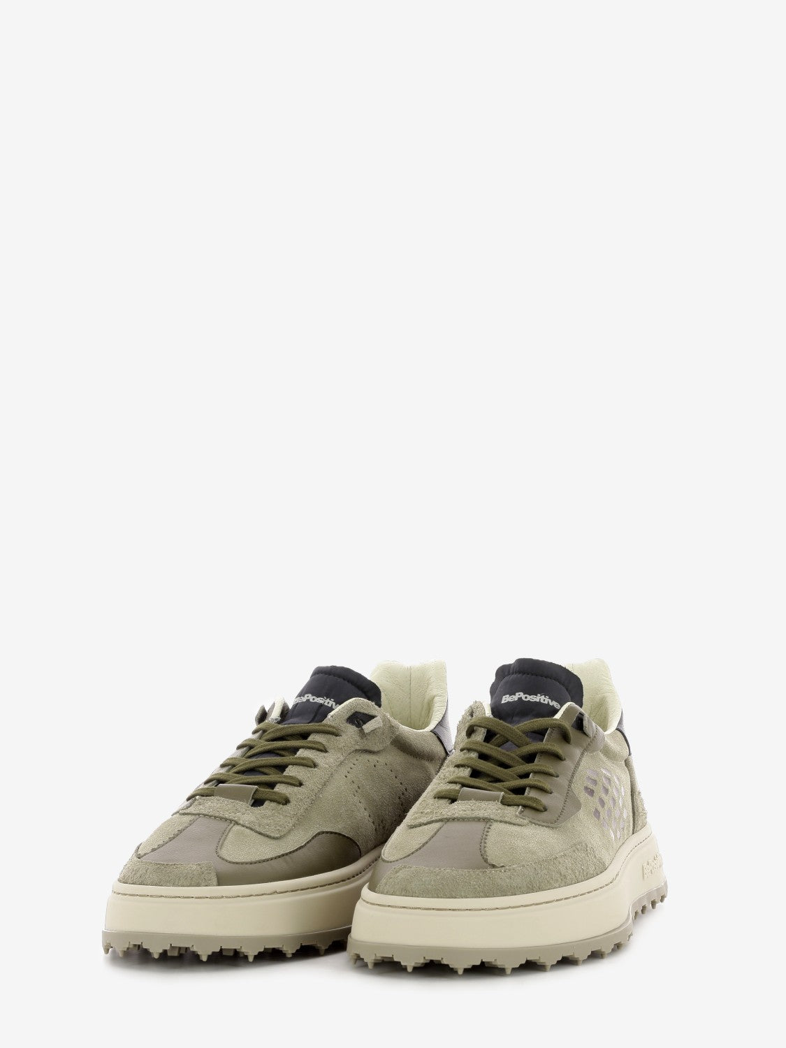 Sneakers Wing pelle e suede military / dark brown