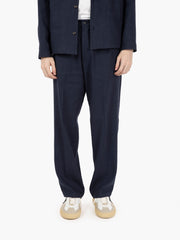 BEAUCOUP - Pantaloni in tessuto operato navy