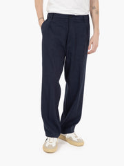 BEAUCOUP - Pantaloni in tessuto operato navy