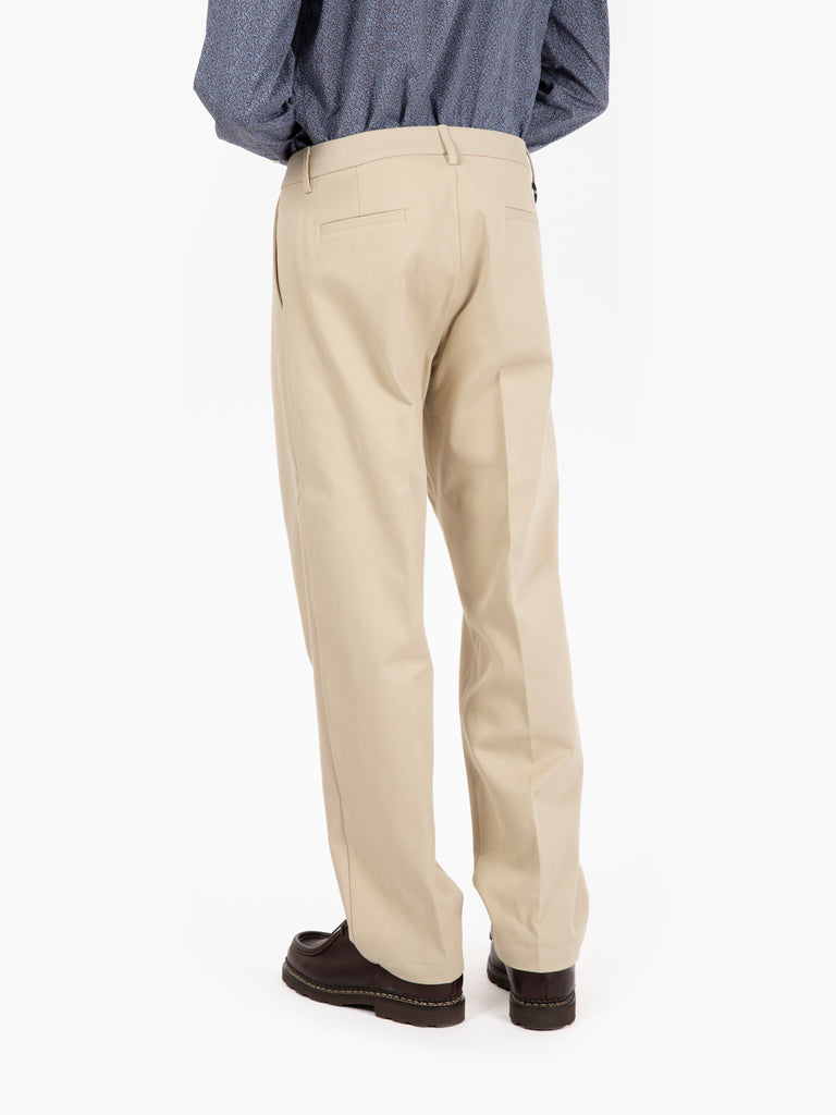 BEAUCOUP - Pantaloni larghi in cotone beige