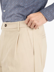 BEAUCOUP - Pantaloni larghi in cotone beige