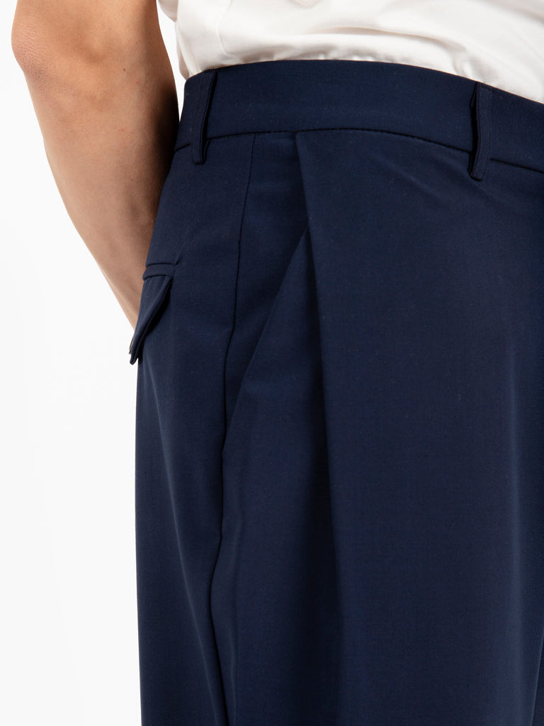 BEAUCOUP - Pantaloni Pam in misto lana navy