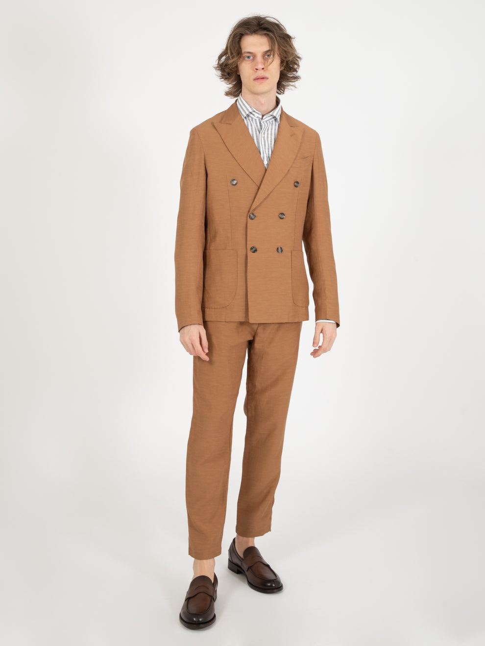 Alberto Double Breasted Chocolate Blazer
