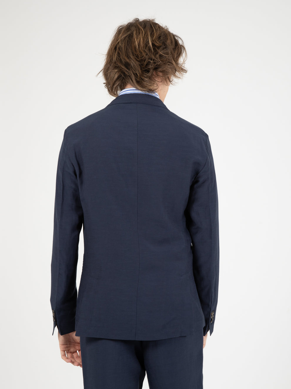 Alberto double-breasted navy blazer