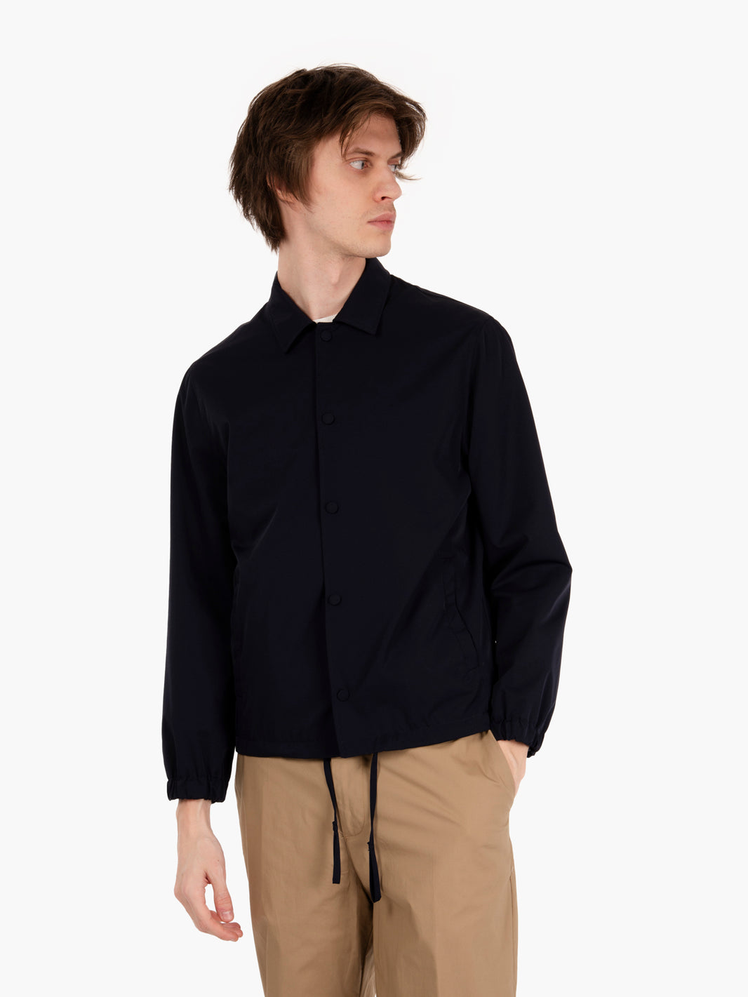 Giacca camicia con bottoni navy