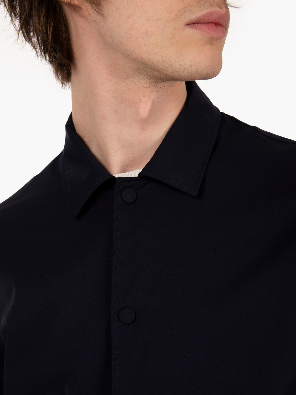 Giacca camicia con bottoni navy