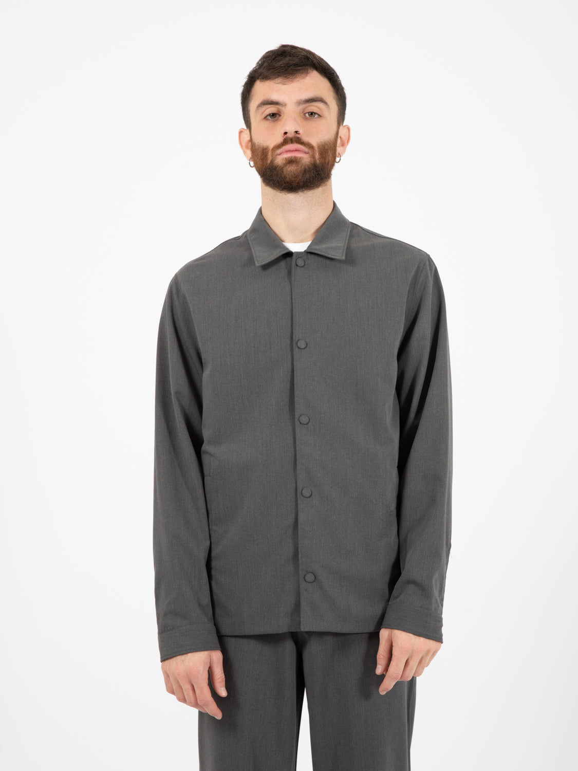 Anthracite Cotton Shirt Jacket