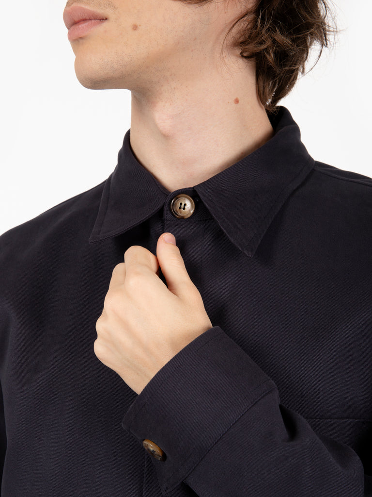 BEAUCOUP - Giacca camicia in cotone dark blue