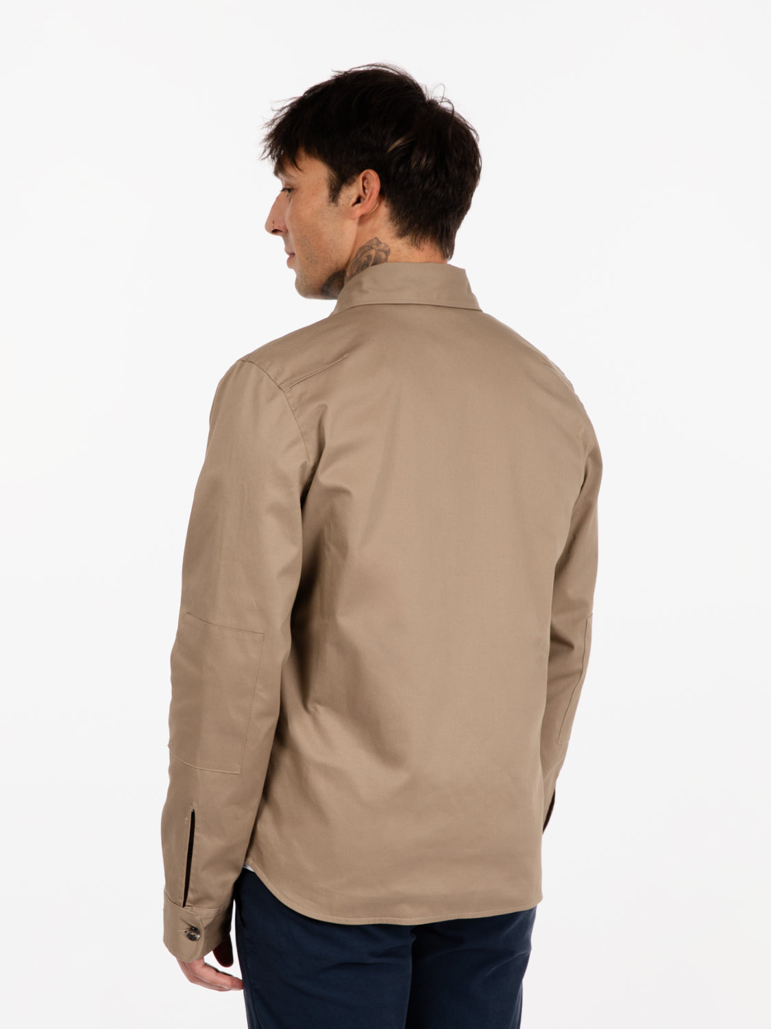Sand cotton shirt jacket