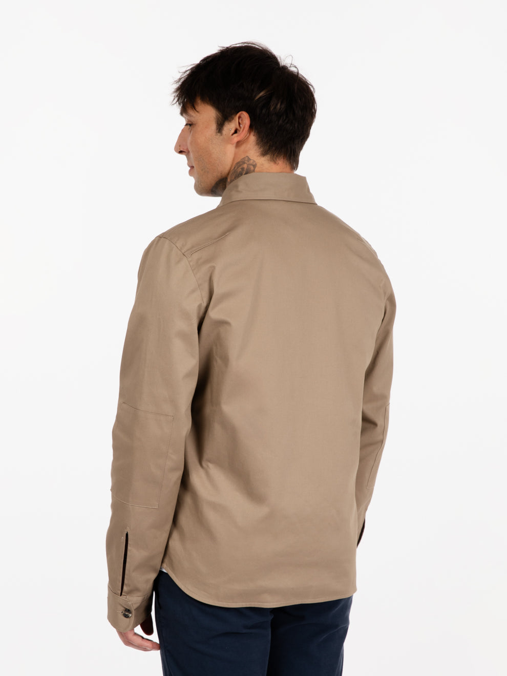 Sand cotton shirt jacket
