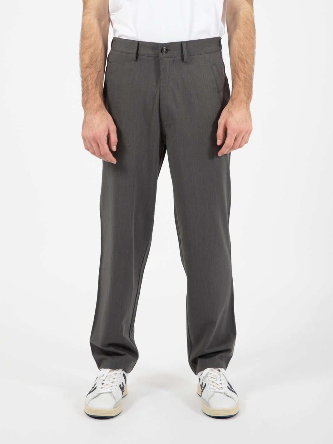 Pantalone con tasche a filetto antracite