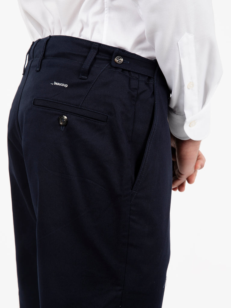 BEAUCOUP - Pantalone Pam in cotone blue dark
