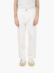 BEAUCOUP - Pantaloni con abrasioni off white