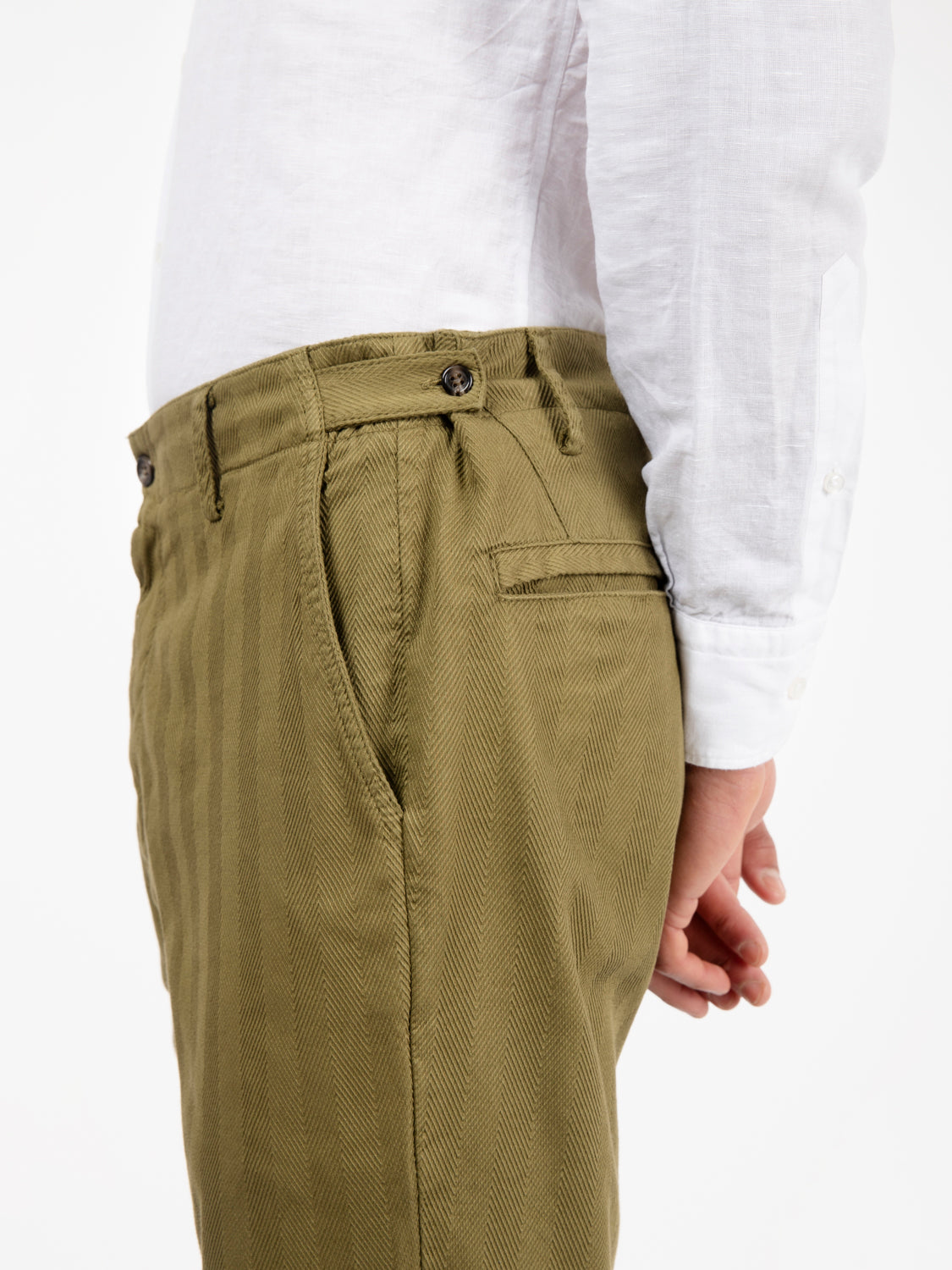 Pantaloni in cotone oliva