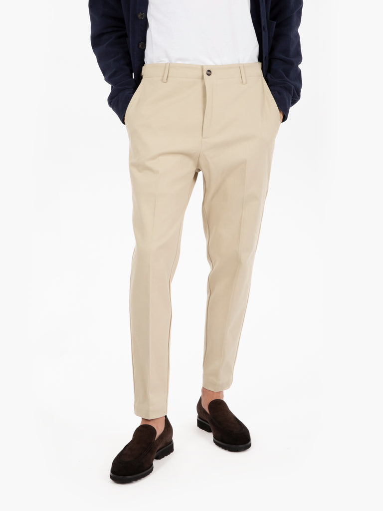 BEAUCOUP - Pantaloni in cotone Pam beige