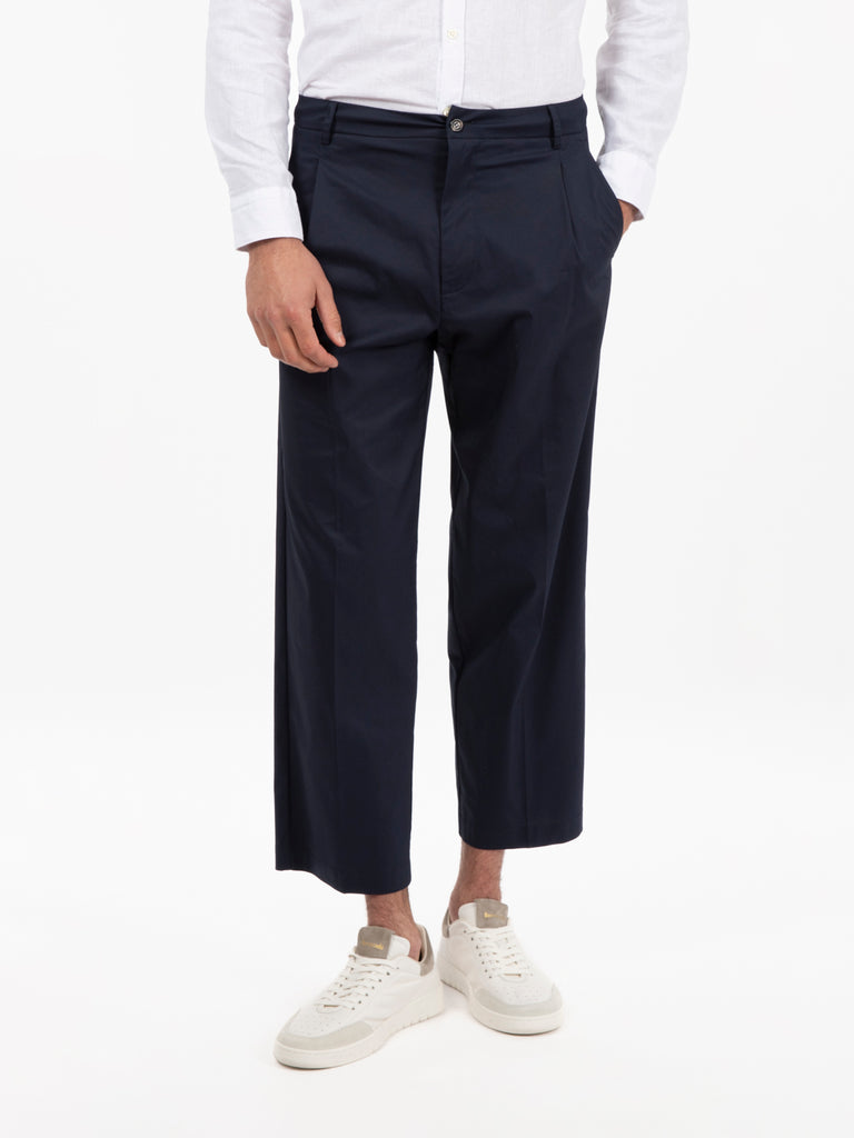 BEAUCOUP - Pantaloni in nylon e cotone blu
