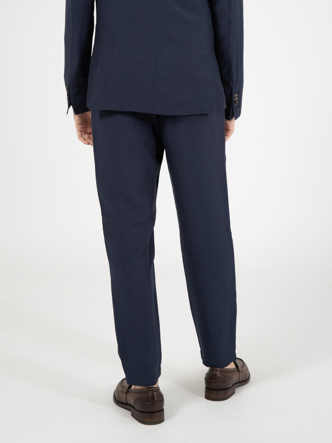 Pam linen and viscose navy trousers