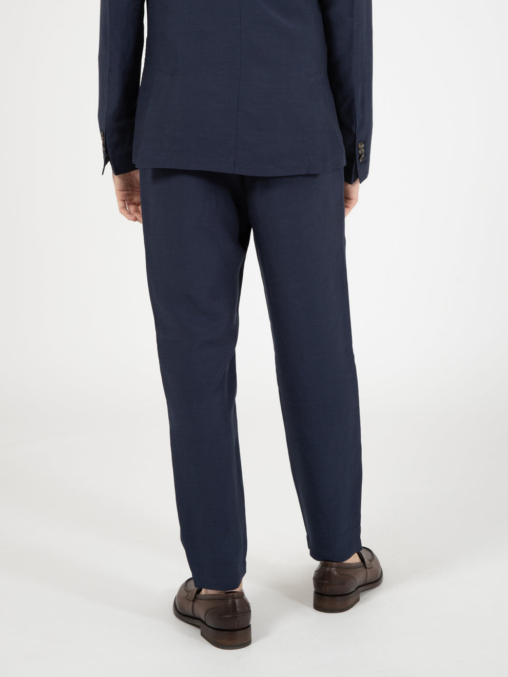 Pam linen and viscose navy trousers