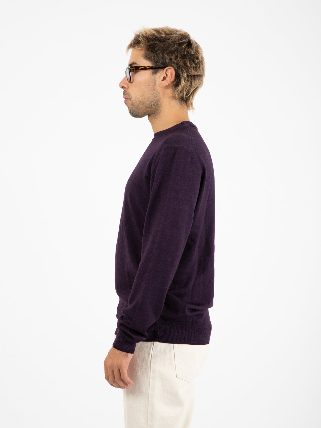 Maglia a girocollo old viola