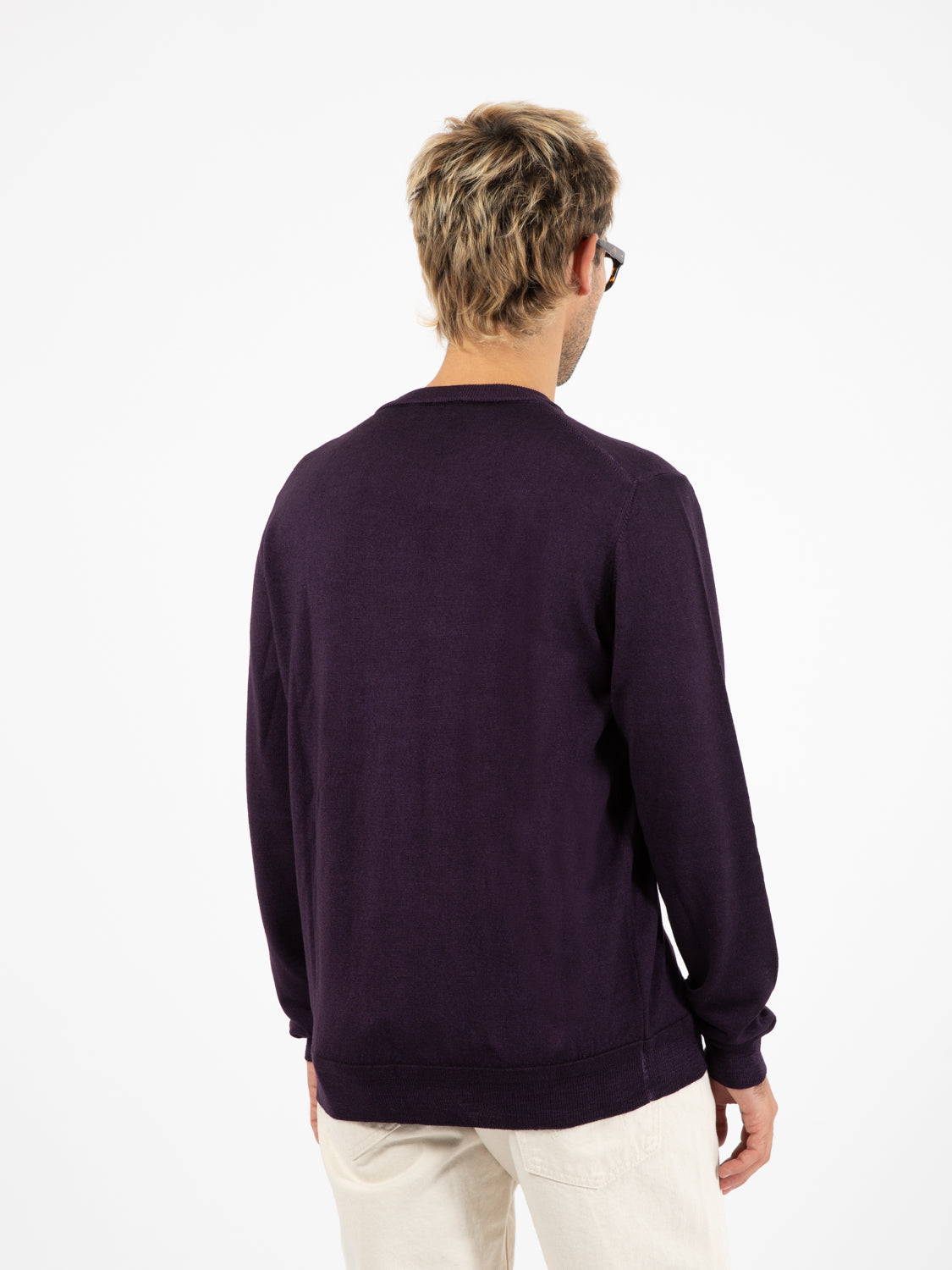 Maglia a girocollo old viola