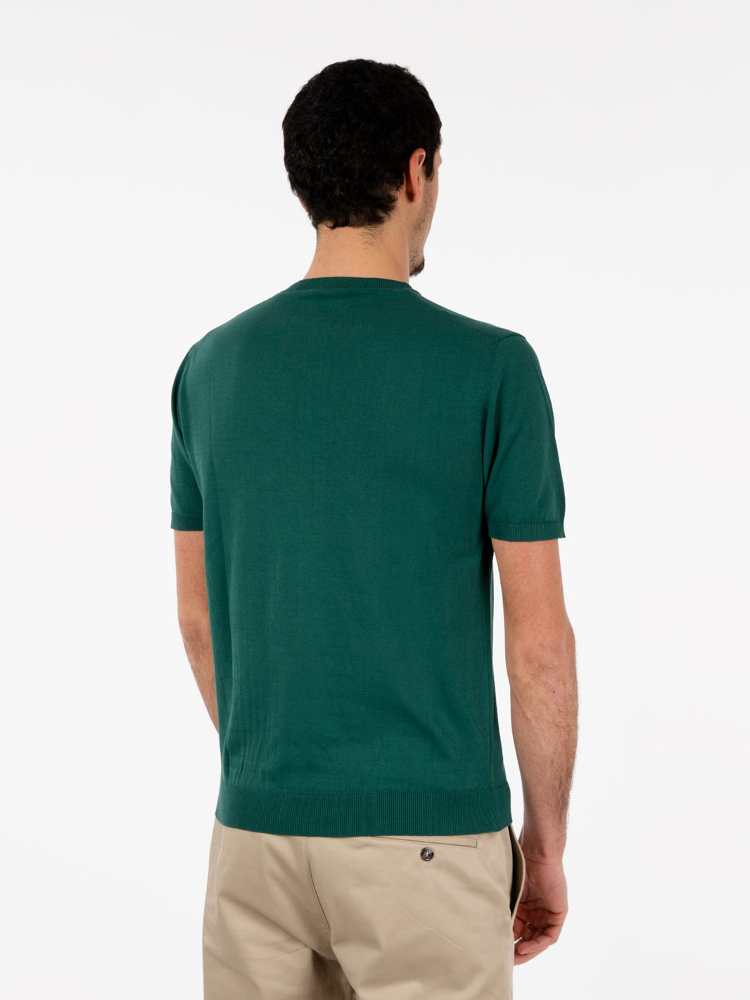 Maglia a maniche corte girocollo basic verde scuro