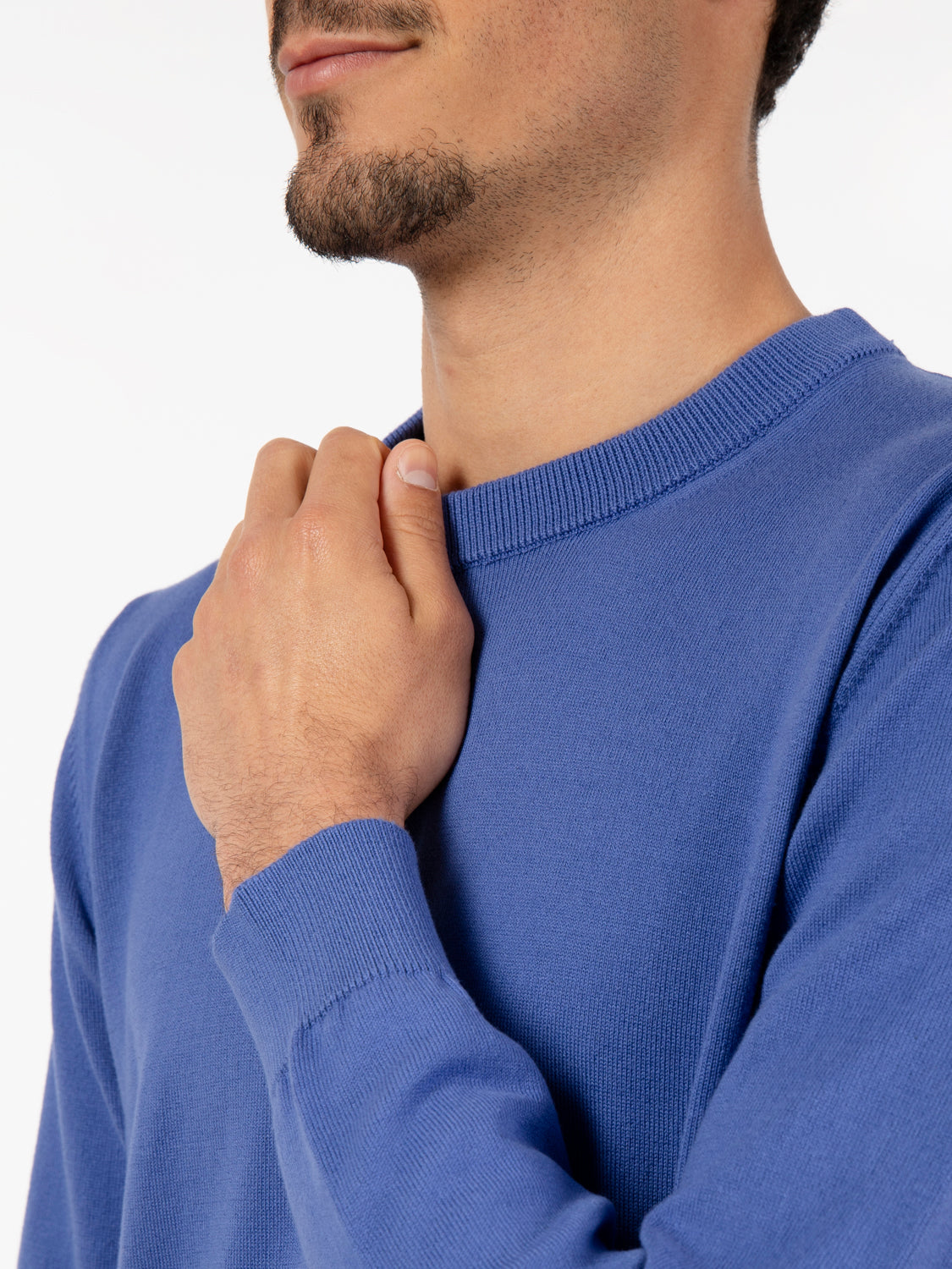 Maglia basica maniche lunghe bluette